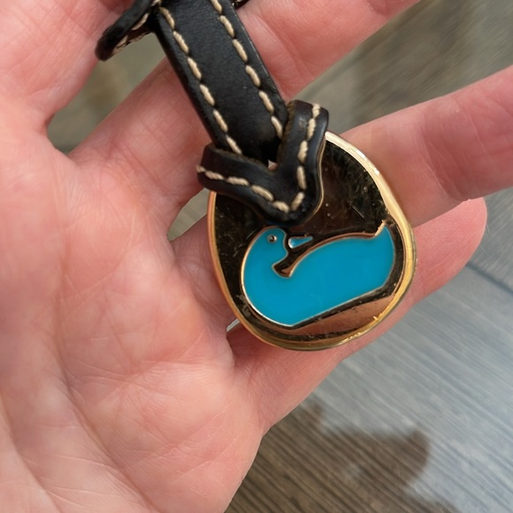 Vintage Dooney & Bourke Brass Turquoise Enamel Duck Hangtag - Picture 11 of 16